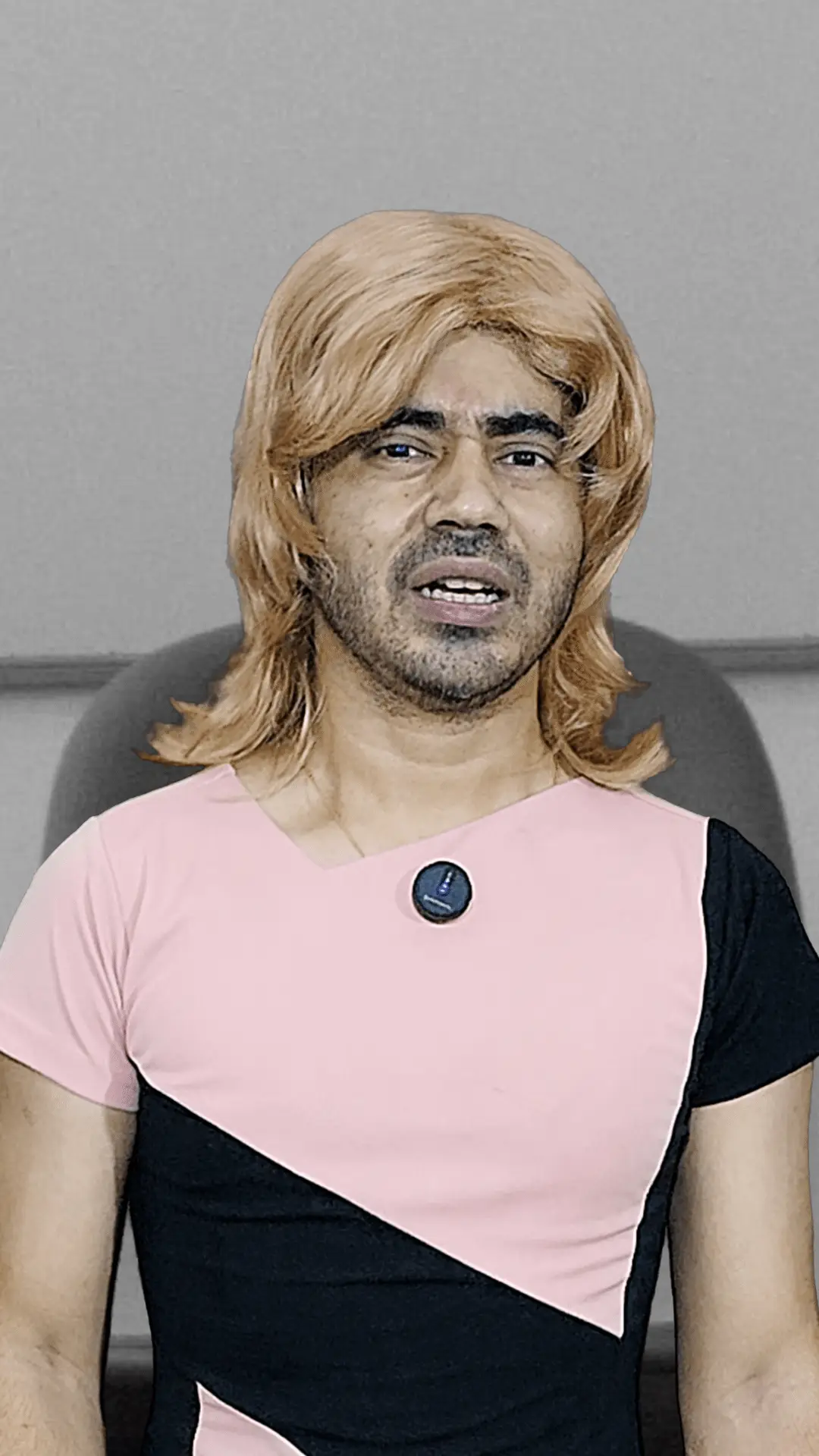 Principal Ma'am, the school principal character in Pandey Ke Bandey, sitting at her desk with a stern and awkward expression.