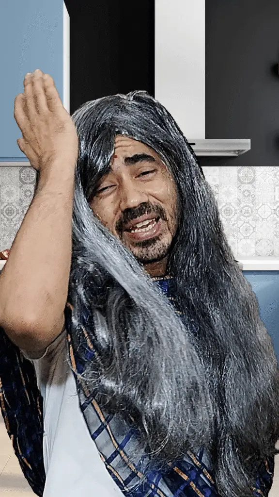 Pandey Ji's Mom, Ivaan's grandmother, giving a disapproving look in the middle-class Indian household.